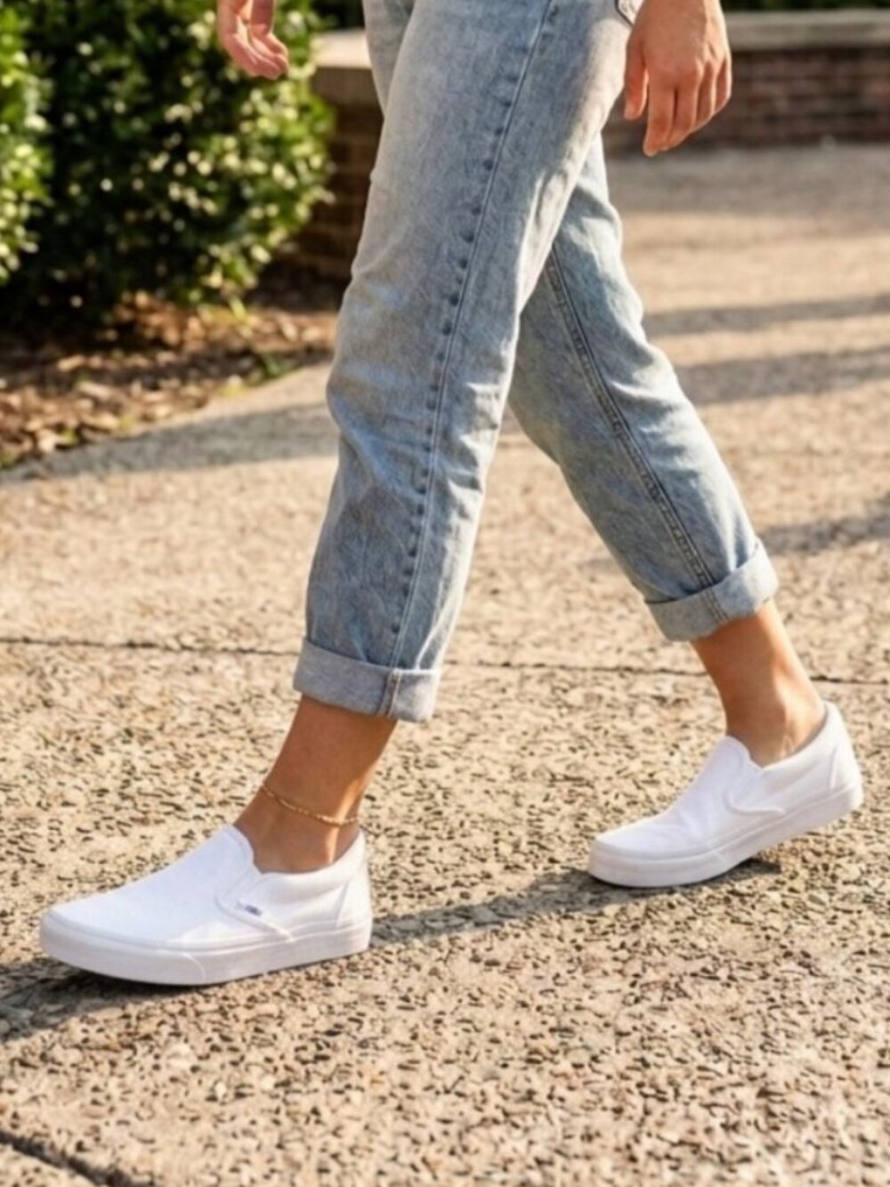 Vans Asher White Slip-On Canvas Sneakers